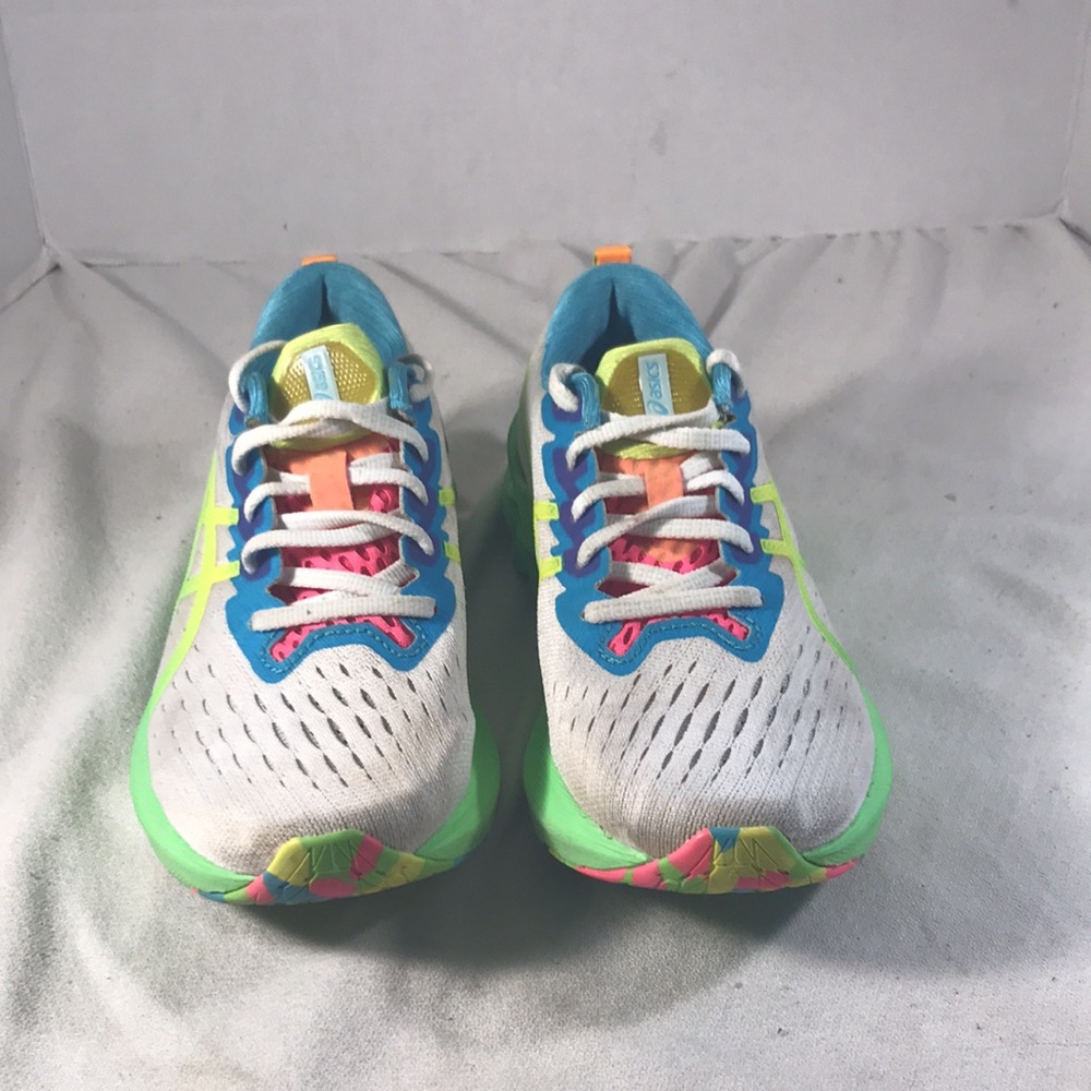 ASICS Novablast 2 Women’s White & Neon Green Running Shoes Size 8 - Picture 2 of 9